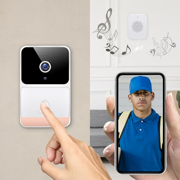 Ersazi Door Bell Cameras Wireless Smart Doorbell,Smart Wireless Remote Video Doorbell Intelligent Visual Doorbell,Home Hd Night Vision Wifi Security Door Doorbell In Clearance White