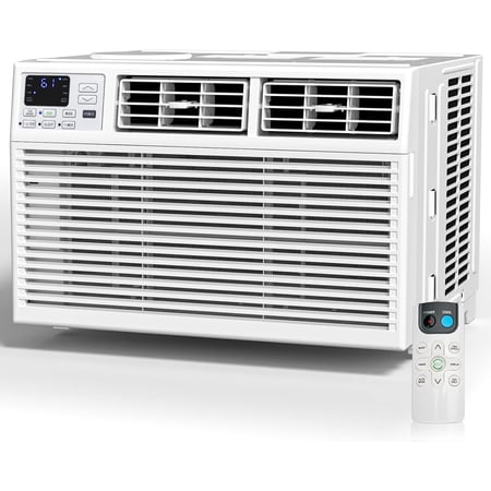 8,000 BTU Ultra Quiet Window AC, 350 Sq. Ft Cooling, 4-in-1, Energy Saving, Remote & Easy Installation