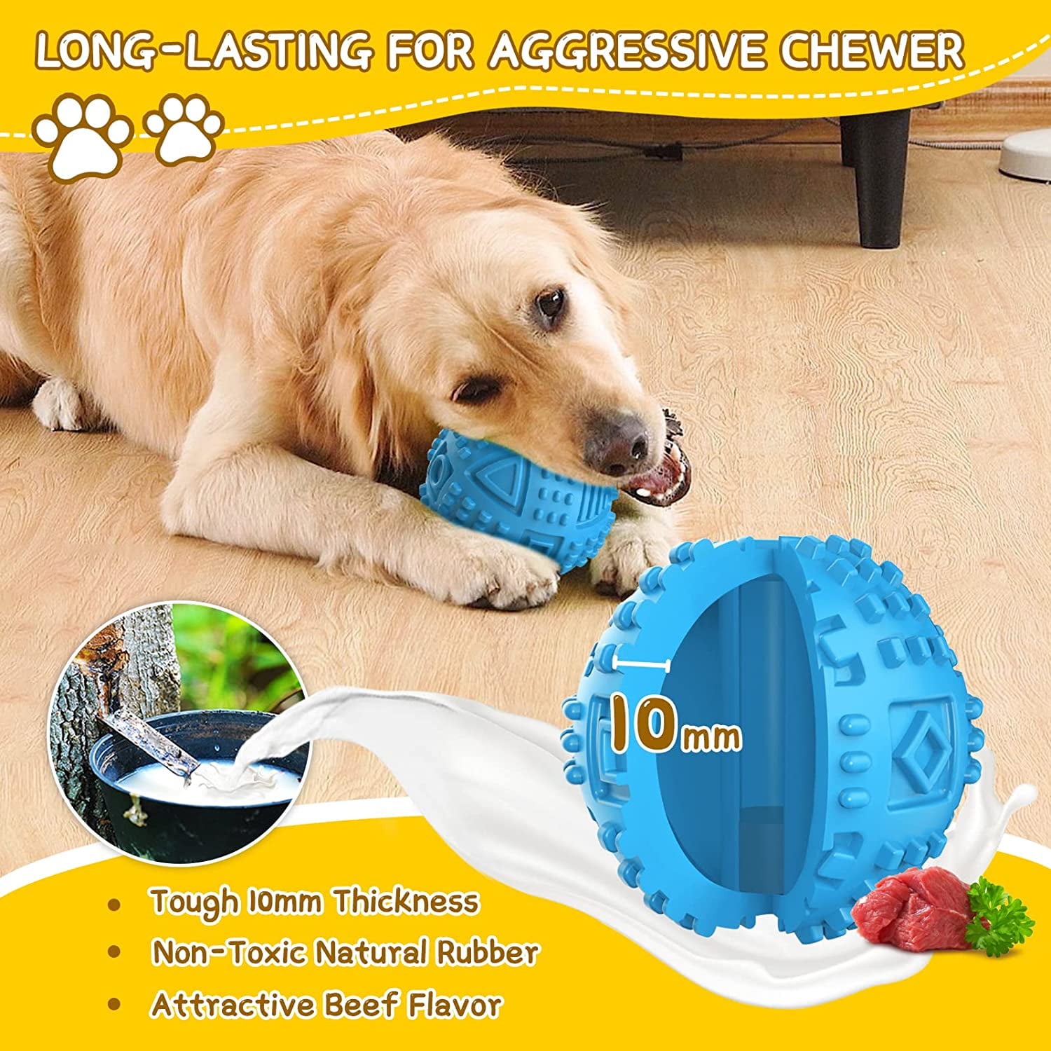 Indestructible Dog Balls Treat Dispensing Toys for Large Breed Aggressive Chewers Squeaky Chew Toys IQ Puzzle Walmart