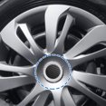 thumbnail image 2 of Unique Bargains 4 Pcs 65mm Dia 5 Clips Car Wheel Tyre Center Hub Caps Covers for Vehicle Carbon Fiber Pattern White, 2 of 6