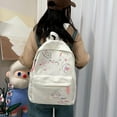 thumbnail image 2 of IELGY women's schoolbag, Japanese small fresh embroidery graffiti simple student backpack, casual backpack, 2 of 2