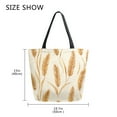 thumbnail image 5 of FORMRS Womens Canvas Tote Bag with Zipper Inner Pocket Shoulder Handbag, Wheat Ears Pattern, 5 of 7