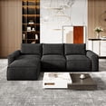 thumbnail image 5 of Neche 114" Cloud Sofa for Living Room, L-Shaped Deep Seat Modular Boneless Couch, No Assembly Required,Black, 5 of 6