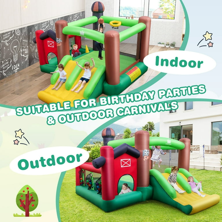 Costway Farm Themed Inflatable Castle Kids Bounce House W/, 59 OFF