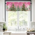 thumbnail image 5 of Pink Snowman Christmas Tree Valances for Windows Vintage Xmas Gift Winter Snowflake Rod Pocket Curtain Valance Window Treatment Short Curtains for Kitchen Living Room, 60"x14", 5 of 5