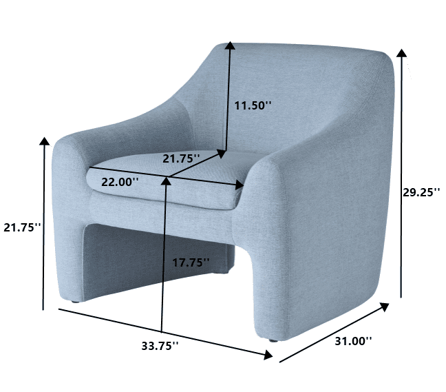 Better Homes & Gardens Emerson Curvy Accent Chair, Soft Blue