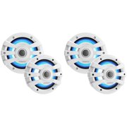 Kenwood XM77WL 7.7" LED Marine Speakers White (4 Pack) – Wake Boat Audio Upgrade for MasterCraft, Malibu, Axis & Nautique