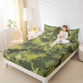 thumbnail image 4 of Manfei Cartoon Animal Dinosaur 4pcs Bed Sheets for Preppy Children Kids,Jungle Wildlife Dino King Sheets,Abstract Vintage Retro Super Cozy Sheet Set,Super Cozy Room Decor, 4 of 7