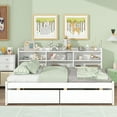 thumbnail image 3 of Full Bed with Side Bookcase, Drawers,White, 3 of 9