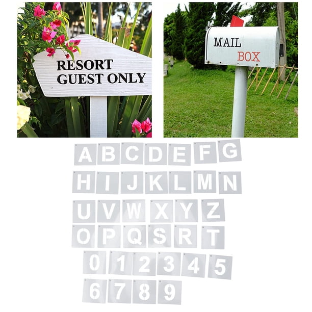 Plantillas Para Manualidades Con Números, Plantillas De Letras Con Pintura En Aerosol, Bordes Transparentes Reutilizables De 2 Pulgadas, Ampliamente Utilizadas Para Hacer Pasteles