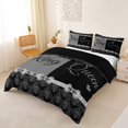 thumbnail image 2 of Erosebridal Retro Damask Flower Queen Duvet Cover Set,Silver Bowknot Queen And King Bedding For Adults 3-Piece,No Comforter,Reversible, 2 of 6