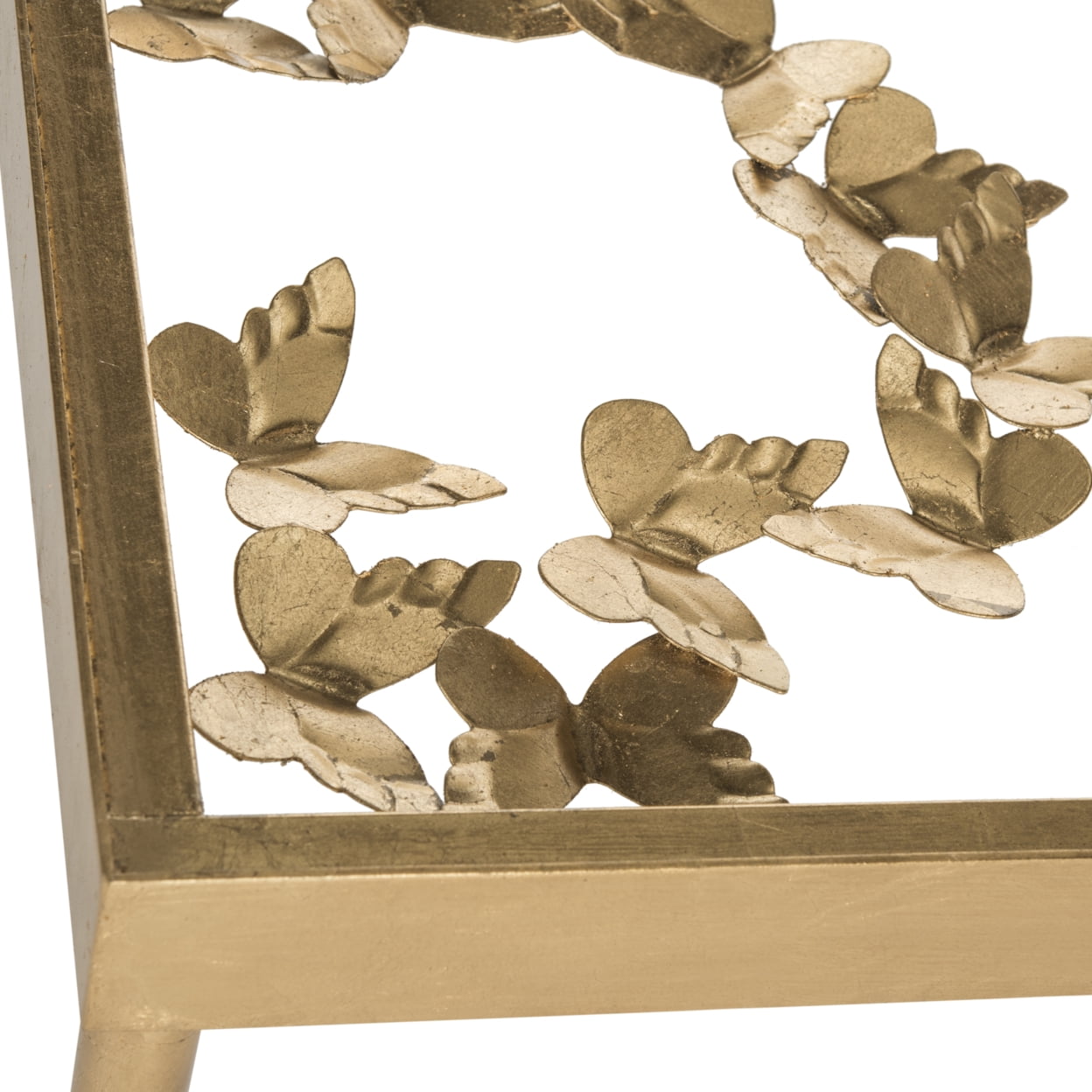 SAFAVIEH Rosalia Butterfly Side Table Gold / Clear