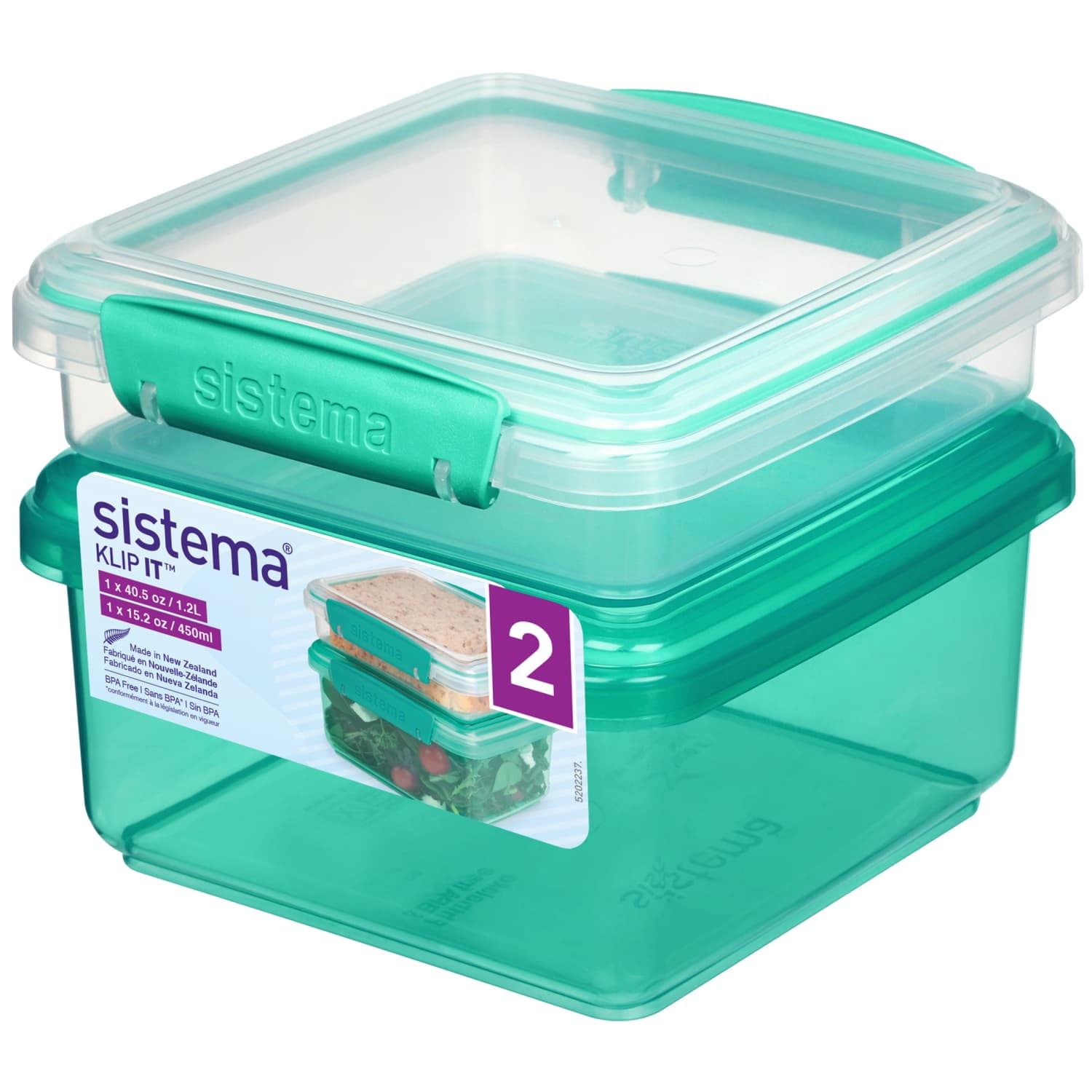 Sistema Klip It Lunch Plus with Sandwich Plastic Food Storage