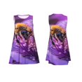 thumbnail image 7 of Naloa Closeup Honeybee on Flower Print Women's Summer Spring Casual Beach Sundress,Vacation Sleeveless Tank Crewneck Loose Dresses, 7 of 7