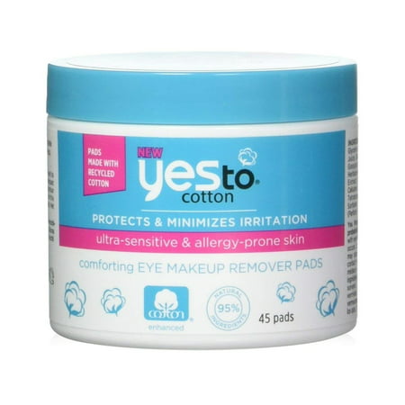 Yes To Cotton Protects and Minimizes Irriation for Ultra Sensitive and Allergy Prone Skin Comforting Eye Makeup Remover Pads, 45 Count + Cat Line Makeup (Best Makeup For Sensitive Eyes)