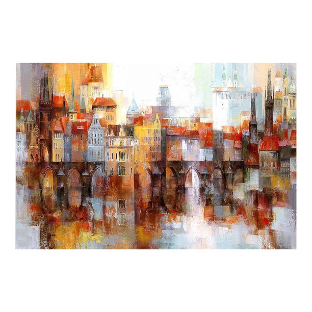 Wdftyju Kits de pintura al óleo de Riverside Town por números, dibujo de lienzo, arte de imagen para colorear DIY Wdftyju 6yx3tu2fh4rd8wb7