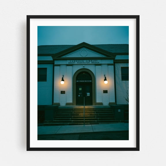 Carnegie Library, Mt. Washington Branch - Pittsburgh Pennsylvania Photography Black Framed Wall Art Print 16 x 20 inches