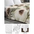 thumbnail image 6 of Sage Green Christmas King Size Flat Sheet, Wrinkleproof & Fadeproof Cooling Flat Bed Sheet Only, Rustic Pine Cones Xmas Botanical Breathable Soft Bedding Top Sheets 105 x 98 Inches, 6 of 8