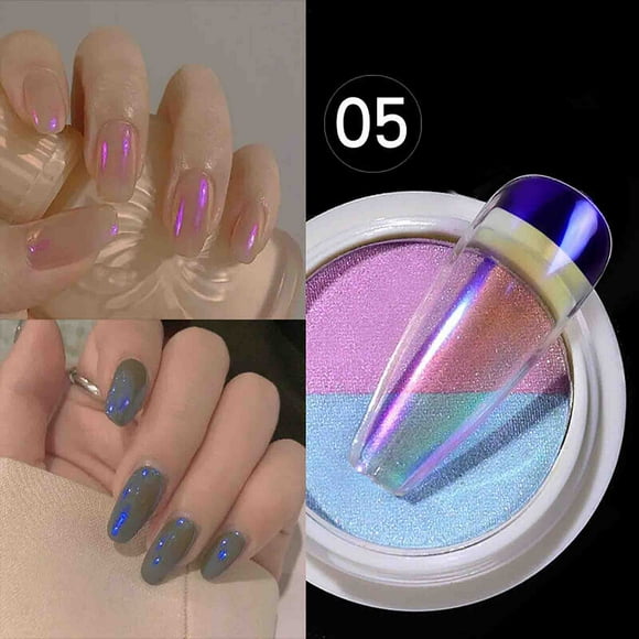 Pompotops Beauty Products Clearance,Women Beauty Gifts,Holographic Mirror Nail Art Powder Auror a Pigment Powder Manicure Tips DIY