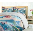 thumbnail image 6 of Ambesonne Lake Duvet Cover Set, Butterflies Cherry Blossoms, King, Pink Sky Blue Green, 6 of 6