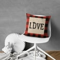 thumbnail image 4 of Valentine's Day Red Buffalo Plaid Check Black Striped Anniversary Wedding Throw Pillow Covers 16"x16", 1 Pcs, Linen Study Sofa Cushion Cover Indoor Living Room Home Decor, 4 of 6