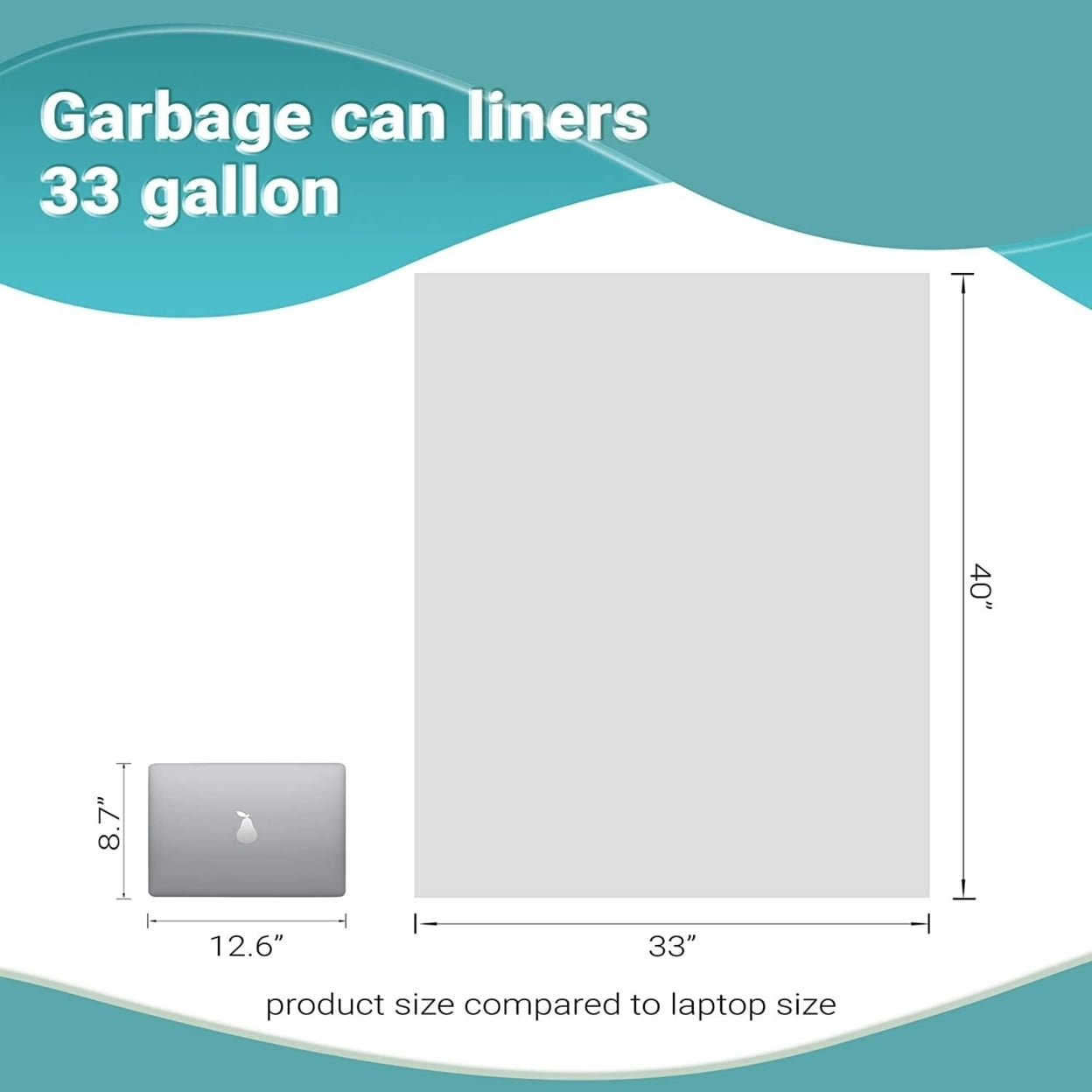 55-60 Gallon Clear Trash Bags 38x58 2 Mil 100 Bags-2282