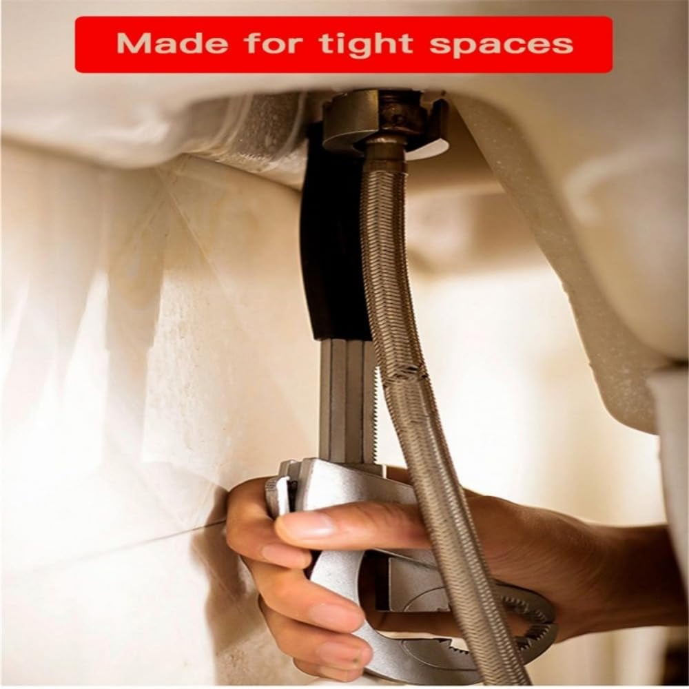 Universal Adjustable Wrench With 3 Chuck Multifunctional Double-ended Bath Wrench Bathroom Repair Hand Tool