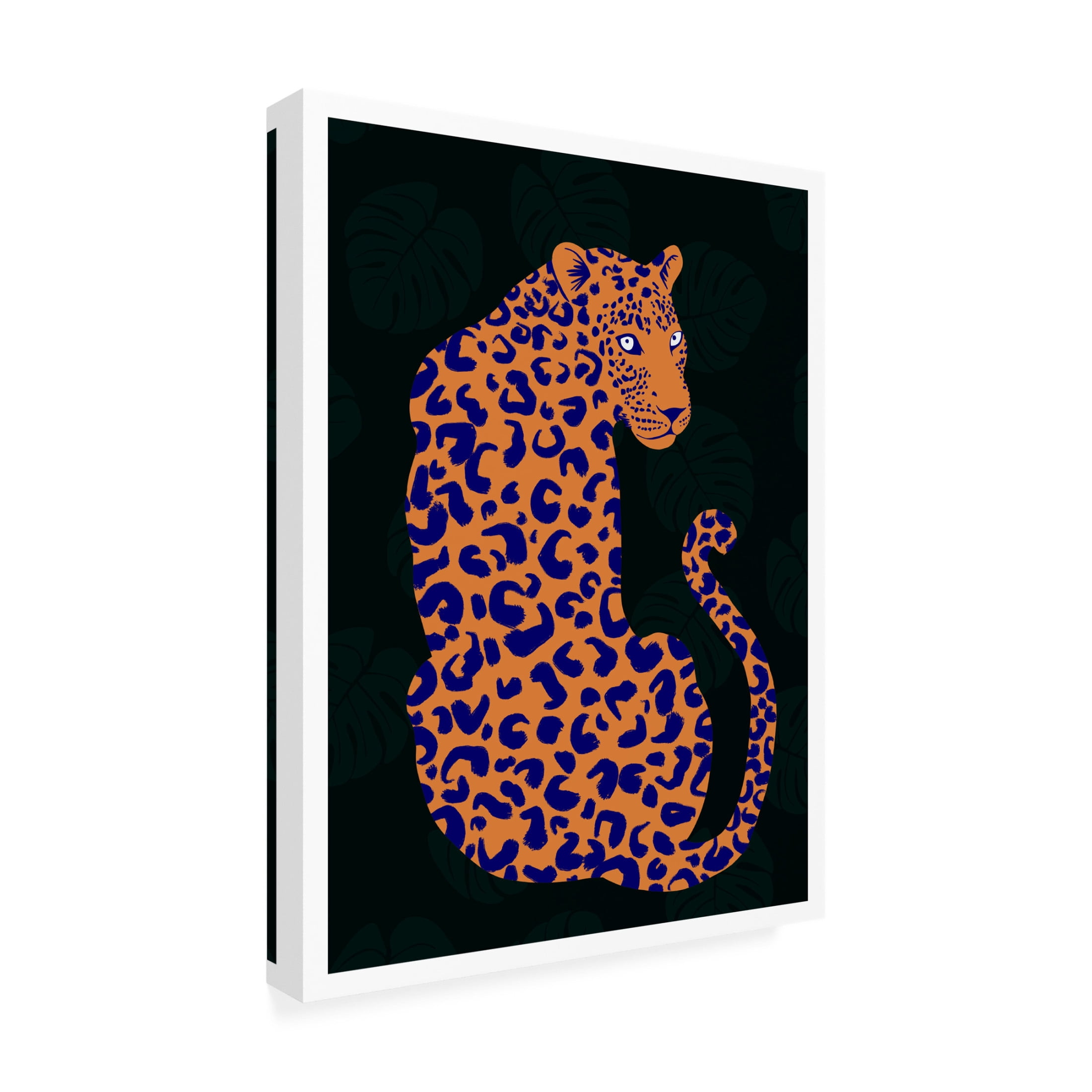Canvas Wall Art - Bykammille  'Orange Leopard' Wall Art for Living Room, Bedroom, or Office Décor by Trademark Fine Art - 14 x 19 Inches