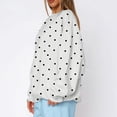 thumbnail image 5 of Bexdxz Women's Oversized Polka Dot Crewneck Sweatshirt, Soft Long Sleeve Pullover Top, Casual Y2K Fall Daily Wear Outfit White S, 5 of 6