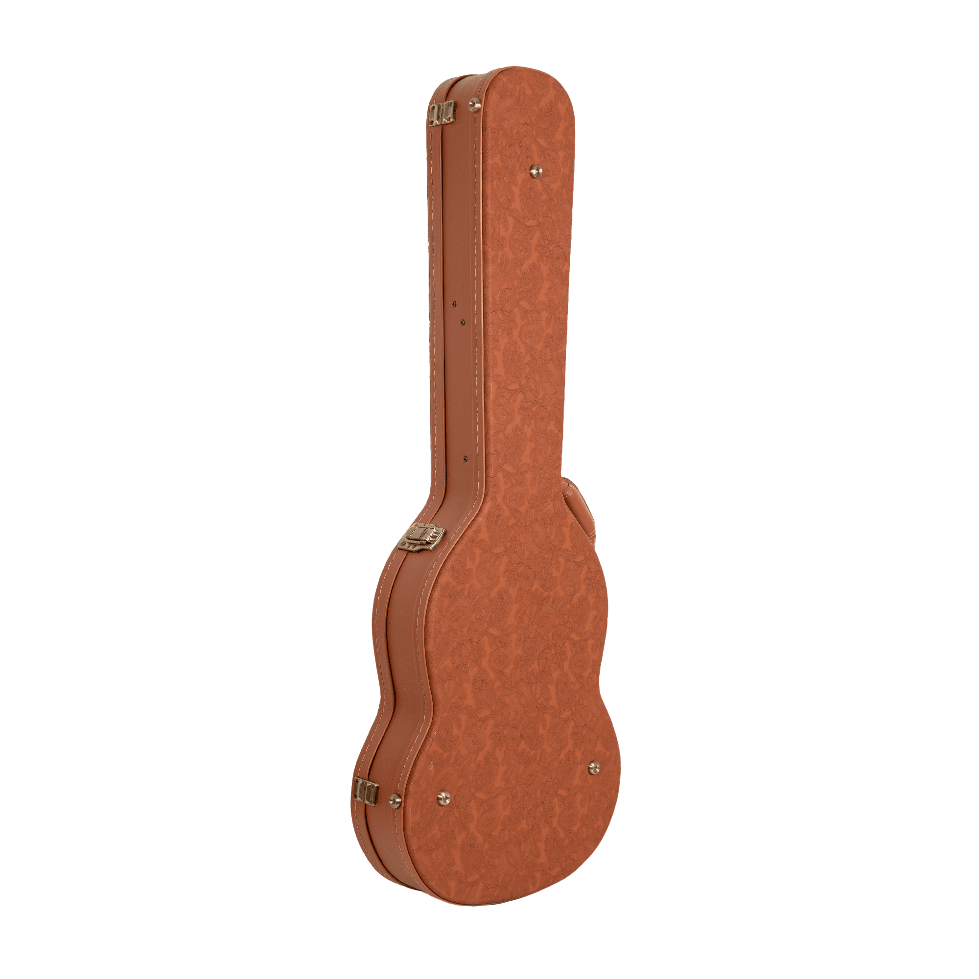 Crossrock Relief Series - Premium Wooden Case for SG Electric Guitars, featuring a Highly Textured Surface and Mink Imitation Fleece Interior - Red Wood