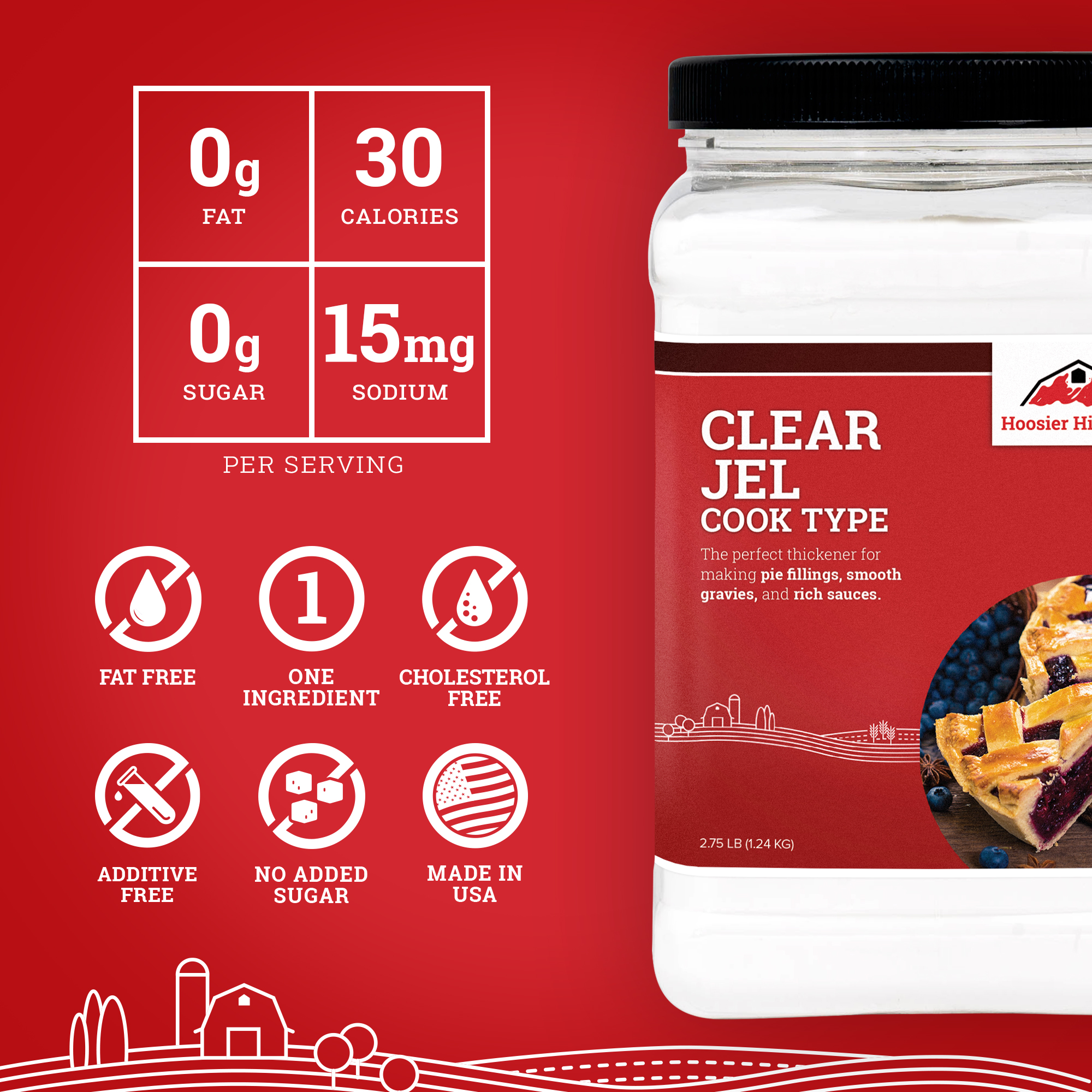 Hoosier Hill Farm Clear Jel, Cook-Type, 2.75 lb Jar