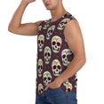 thumbnail image 3 of Xecao funny Skull star Print Men's Tank Top: Sleek Sleeveless Tee for Casual Sports and Beach Occasions-Medium, 3 of 7
