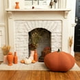 thumbnail image 3 of Jaxx Pumpkin Pouf - Luxurious Ottoman for Fall & Halloween Décor - Boucle Terra Cotta, 3 of 6