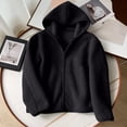 thumbnail image 2 of Olyvenn Women's Cozy Sherpa Fleece Winter Warm Hoodies Cute Casual Zipper Coat with Pockets 2025 Fashion Outwear Black M, 2 of 7