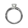 thumbnail image 2 of 0.60 T.C.W Brilliant Oval Cut Natural Diamond Wonderful Solitiare with Accents Engagement Ring for Women Solid 14K White Gold Size 3, 2 of 6