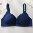 thumbnail image 2 of Ashirexll Bras for Women No Underwire, Comfortable Bras for Women, Plus Size Solid Color Adjustable Spaghetti Strap Wireless Bra Dark Blue XXL, 2 of 7