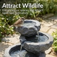 thumbnail image 6 of Sunnydaze Chiseled Basin Contemporary Gray Polyresin Solar Water Fountain with Battery, 6 of 17