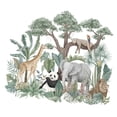 thumbnail image 1 of Pegatinas de pared de animales del bosque, calcomanías de pared de animales, papel tapiz de selva Tropical, decoración de pared para sala de estar y, 1 of 9