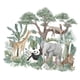 thumbnail image 1 of Pegatinas de pared, calcomanías de animales para pared, fáciles de aplicar, autoadhesivas, murales de dibujos animados, arte de pared, decoración para, 1 of 9