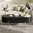 thumbnail image 3 of Harper & Bright Designs Lift Top Coffee Table with Tray, Oval Center Table with Hidden Compartment for Living Room, Black, 3 of 19