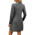 thumbnail image 3 of Women'S Knit Long Sleeve Sweater Dress Casual V Neck Tunic Dresses Fall Trendy Outfits Dark Gray XXL, 3 of 7