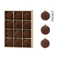 thumbnail image 3 of hulanddfd Velvet Christmas Ball Ornaments Pack of 12pcs Coffee Shatterproof Flocked Xmas Balls Xmas Hanging Decoration for Tree Railing and Wedding Home Decor 6cm/2.36", 3 of 6