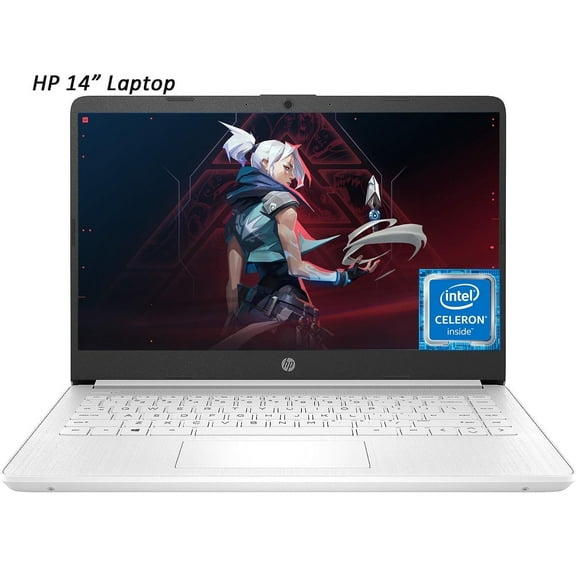 HP 14" Laptop Ultral Light, Intel Quad-Core Processor, 16GB RAM, 320GB Storage(64GB eMMC 256GB MSD), Windows 11 S, White