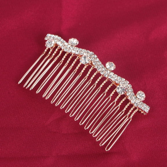 LOLIPPYY Elegant Women Hair Accessories Rhinestone Wave Type Rose Gold 1Pack