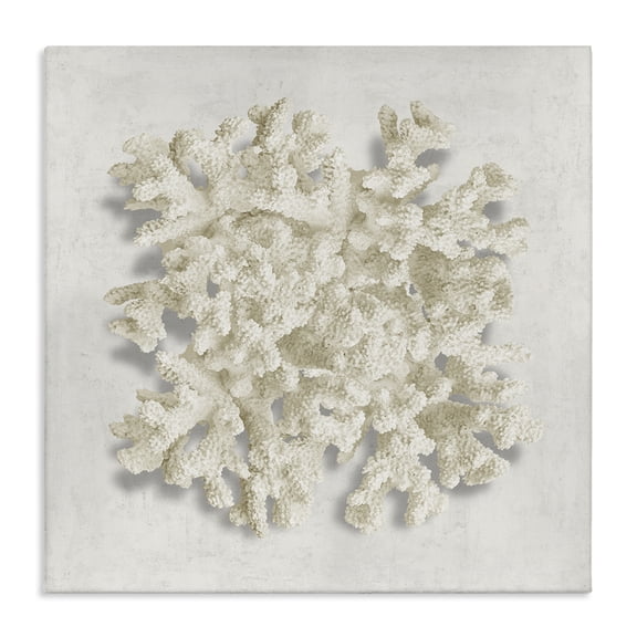 Stupell Industries Aquatic Neutral Coral Animals Painting Wrapped Canvas Canvas Art Print Wall Art, 17 x 17