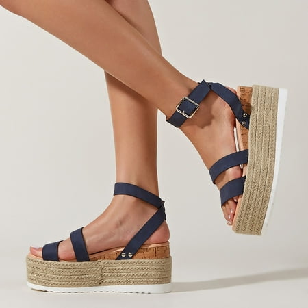 

PEASKJP Sandals for Women Casual Summer 2023 Women s Thick Heel Round Toe Comfortable Non-Slip Sandals Shoes Cross Strappy Sandals Khaki 6.5