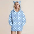 thumbnail image 4 of cocolona Womens Hoodies Fall Winter Long Sleeve Drawstring Hooded Sweatshirts Fashion Casual Loose Polka Print Tops with Pockets, 4 of 5