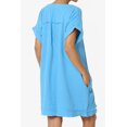 thumbnail image 4 of Robe Mini Babydoll en Gaze de Coton à Manches Courtes Col en V Décontractée pour Femmes, 4 of 7