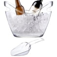 thumbnail image 4 of Cubo de hielo transparente, bañera de bebidas con 2 cucharas, mango de enfriamiento, cubo de hielo grande para vino, suministros de Bar de champán para reunión familiar,transparent, 4 of 7