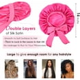 thumbnail image 2 of Satin Bonnet Silk Bonnet for Sleeping Double Layer Satin Lined Hair Bonnet with Tie Band for Women Curly Hair, 2 of 11